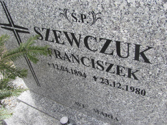 Franciszek Szewczuk 1894 Mściwojów - Grobonet - Wyszukiwarka osób pochowanych