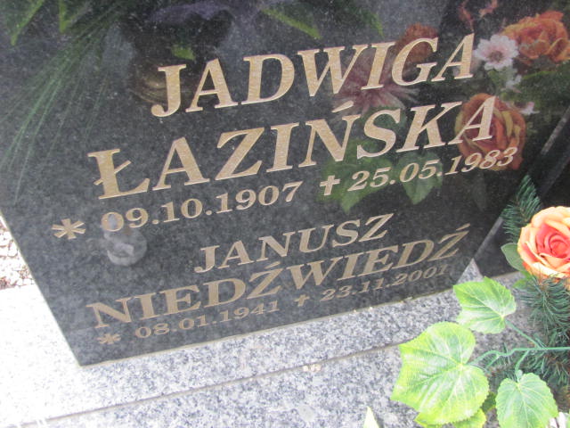 Jadwiga Łazińska 1907 Mściwojów - Grobonet - Wyszukiwarka osób pochowanych
